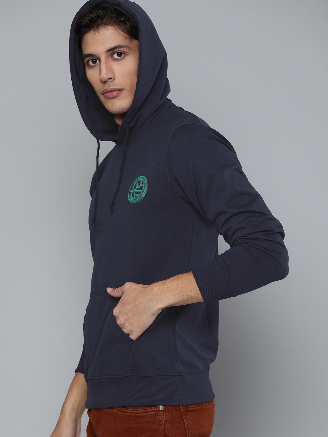 

Kook N Keech Marvel Men Navy Blue Hooded Sweatshirt