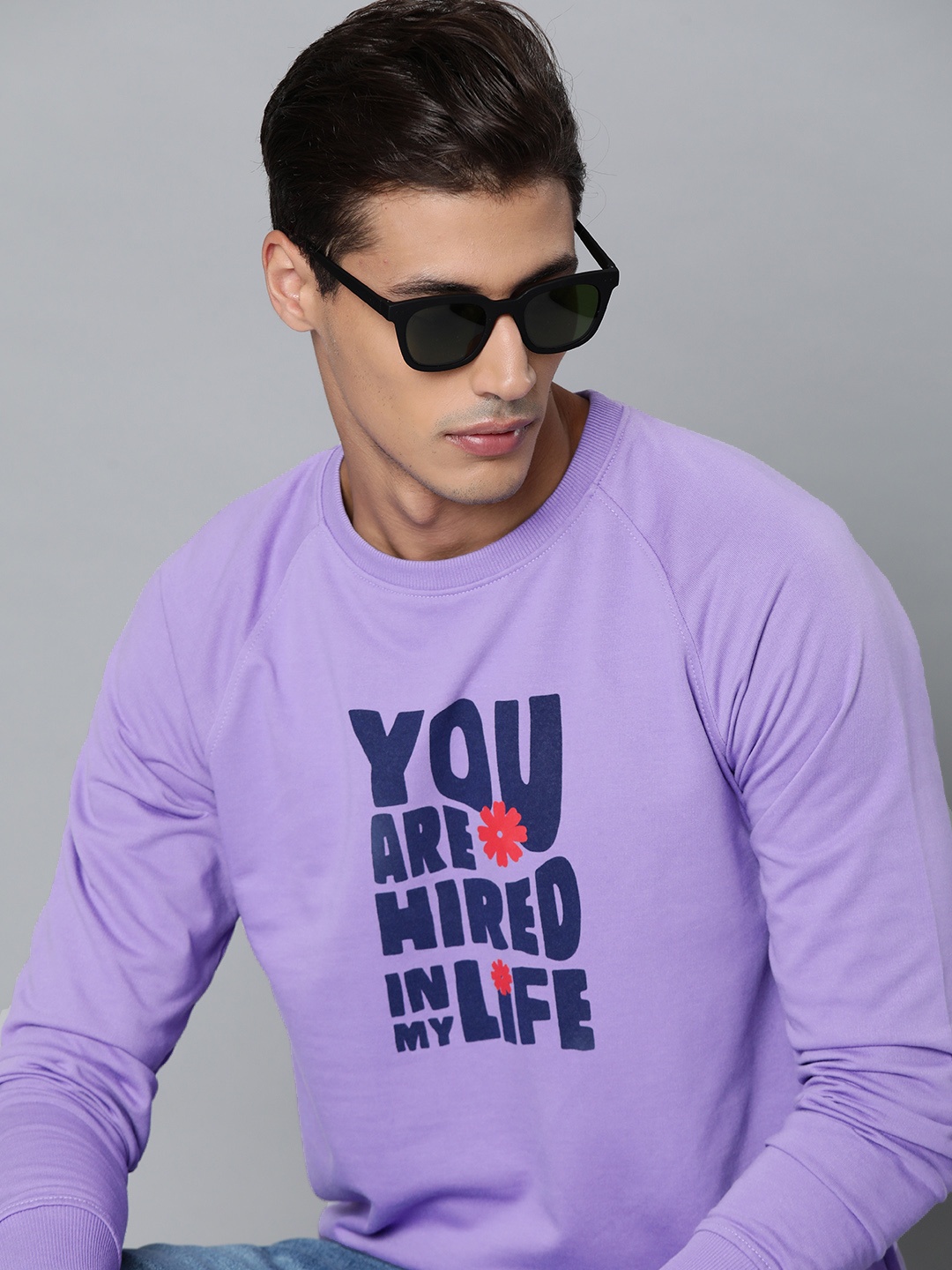 

Kook N Keech Men Purple & Blue Printed Sweatshirt