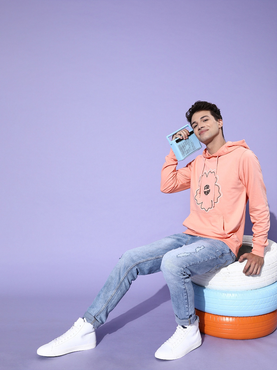 

Kook N Keech Men Peach Printed Graphic Sweatshirt