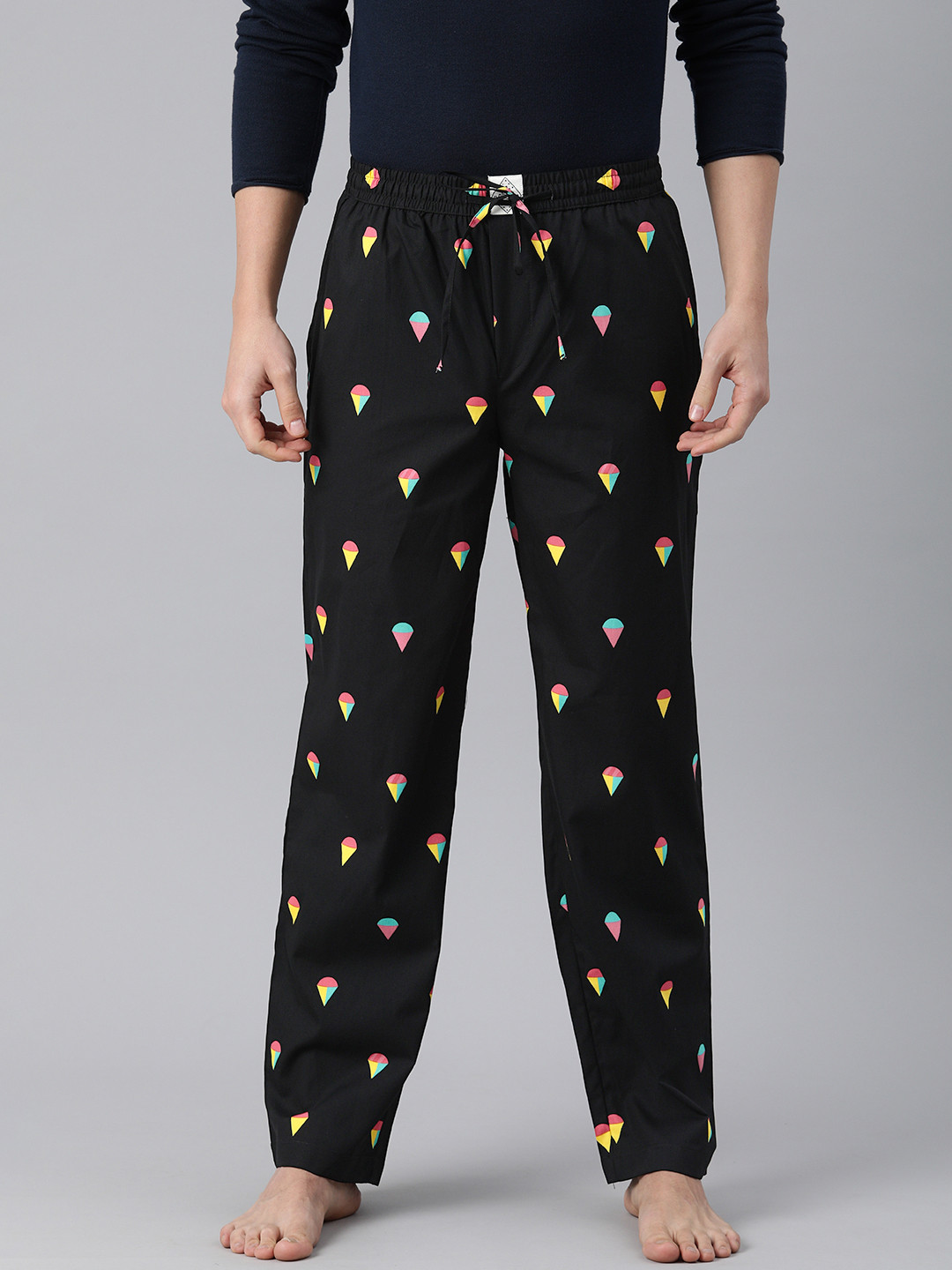 

abof Men Black Printed Lounge Pants