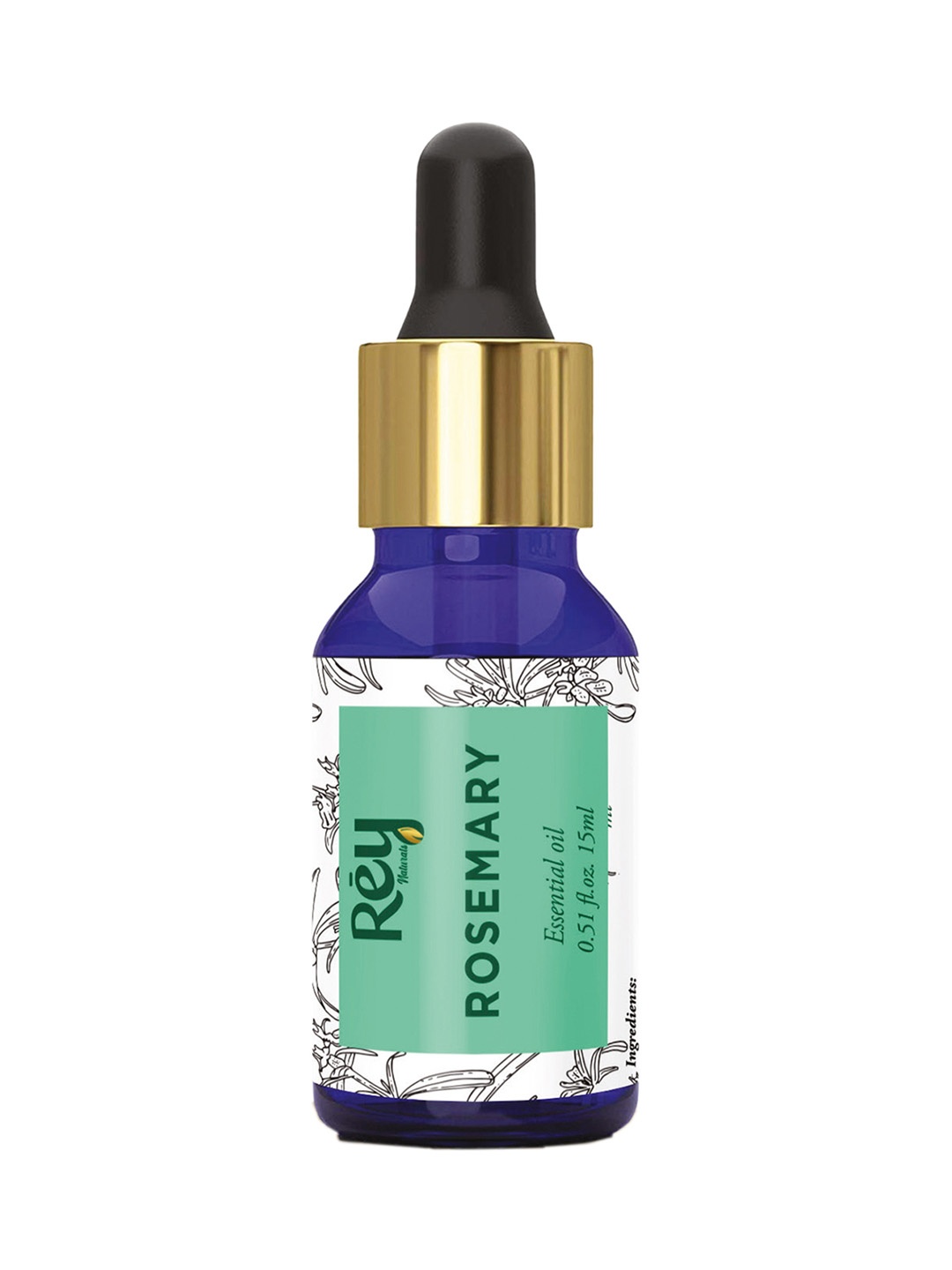 

Rey Naturals Rosemary essential oil for hair growth, Skin and Aroma - 15ml, Transparent