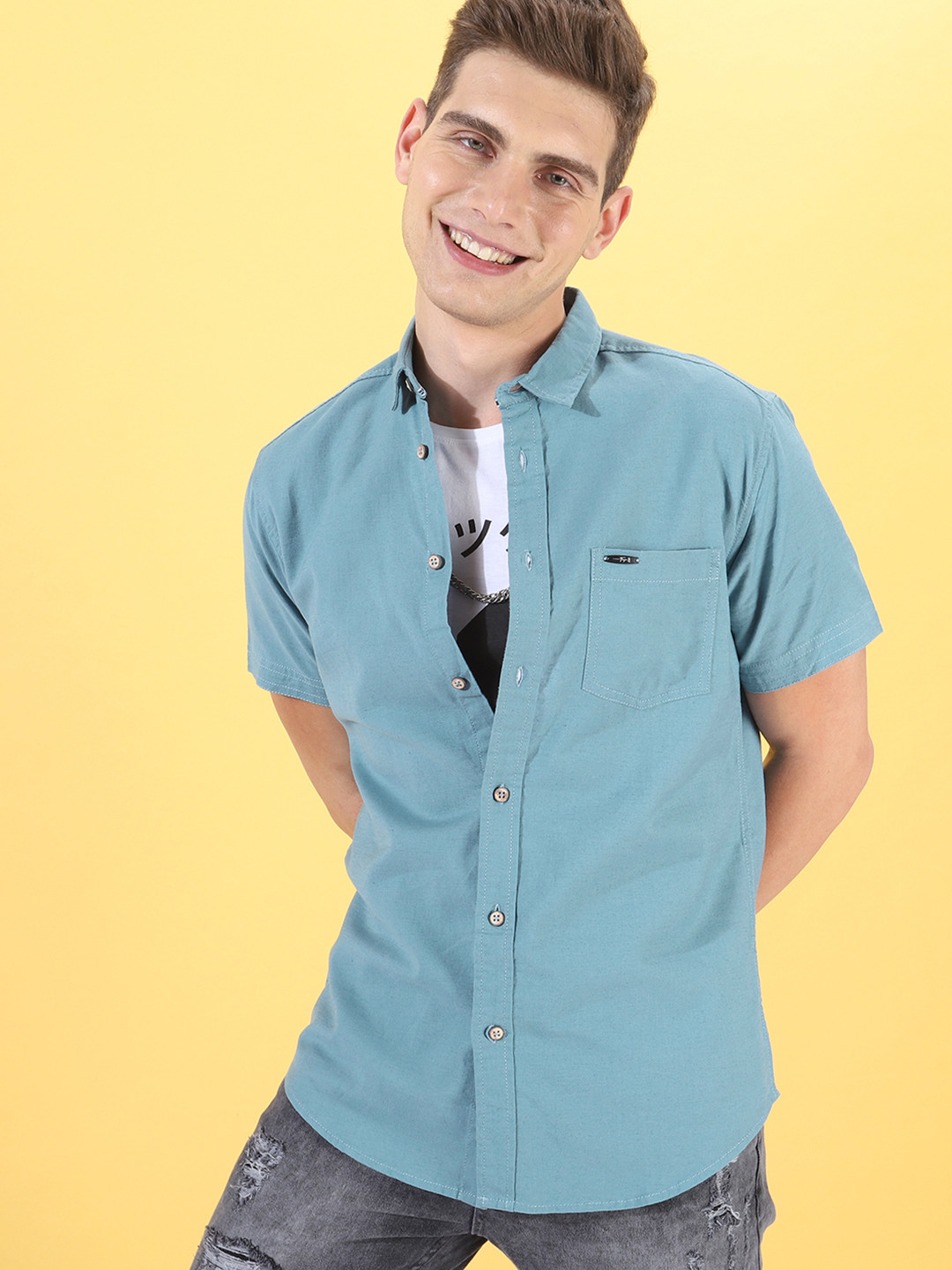 

The Indian Garage Co Men Blue Casual Shirt