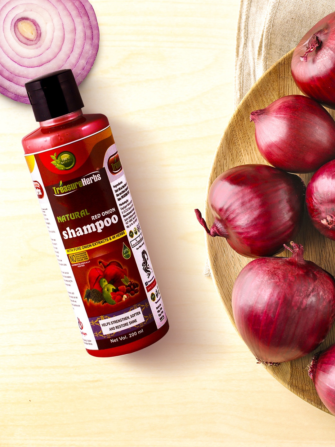 

TreasureHerbs Natural Red Onion Hair Fall Shampoo 200 ml