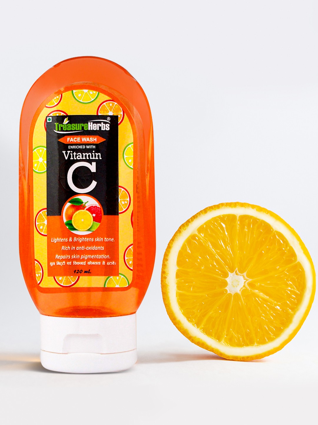 

TreasureHerbs Vitamin C Face Wash 120ml, Orange