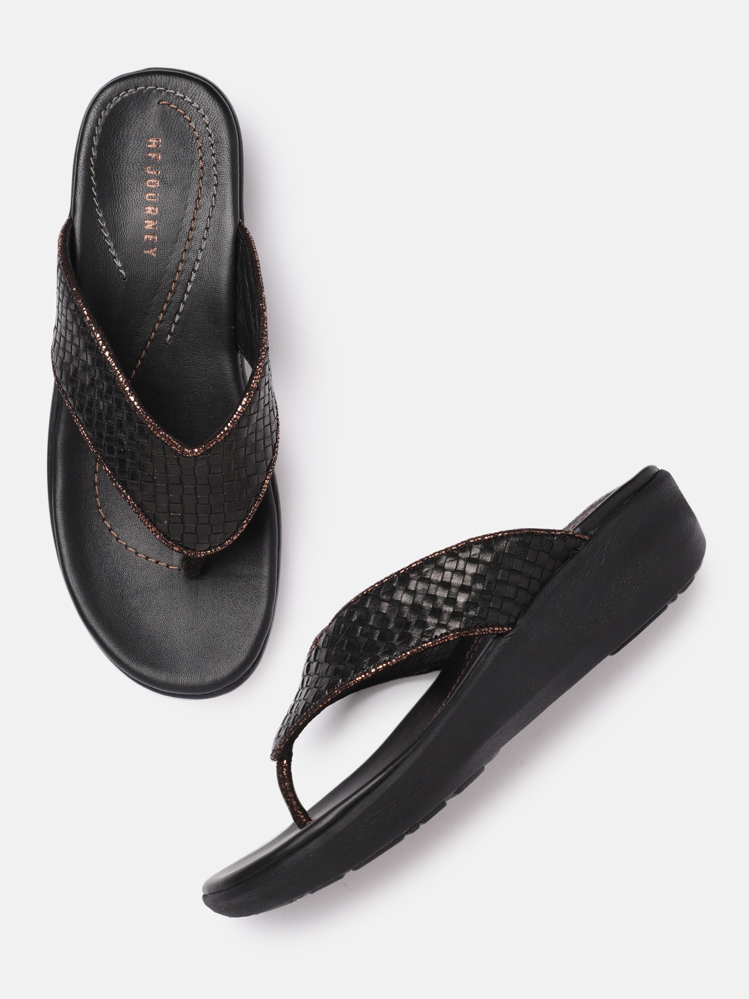 

HF JOURNEY Women Black Flats