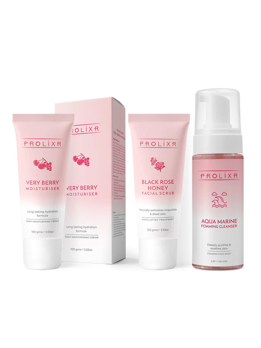 

PROLIXR Intense Cleanse Bundle - Rejuvenates and Detoxifies Skin for All Skin Types-350ml, Pink