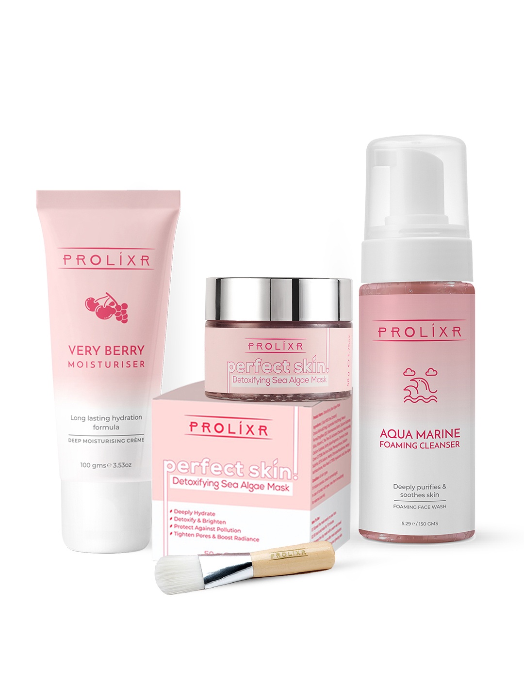 

PROLIXR Definite Detox Kit to Pore Tighten & Skin Soothing for All Skin Types-300ml, Pink