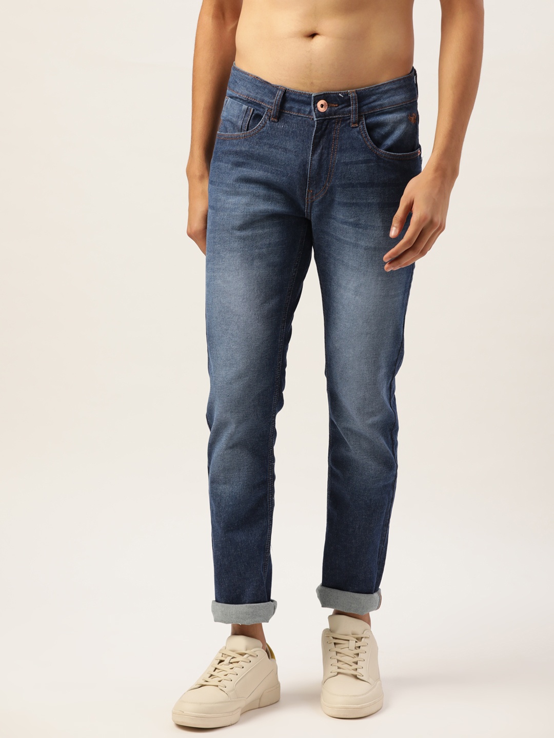 

Flying Machine Men Blue Slim Tapered Fit Heavy Fade Stretchable Jeans