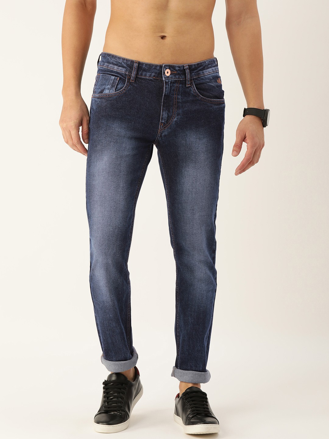 

Flying Machine Men Navy Blue Slim Fit Light Fade Stretchable Jeans