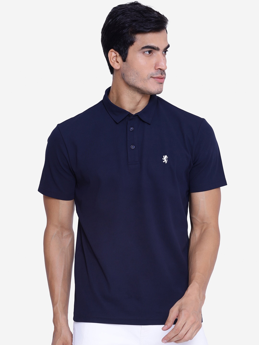 

Red Tape Men Navy Blue Polo Collar T-shirt