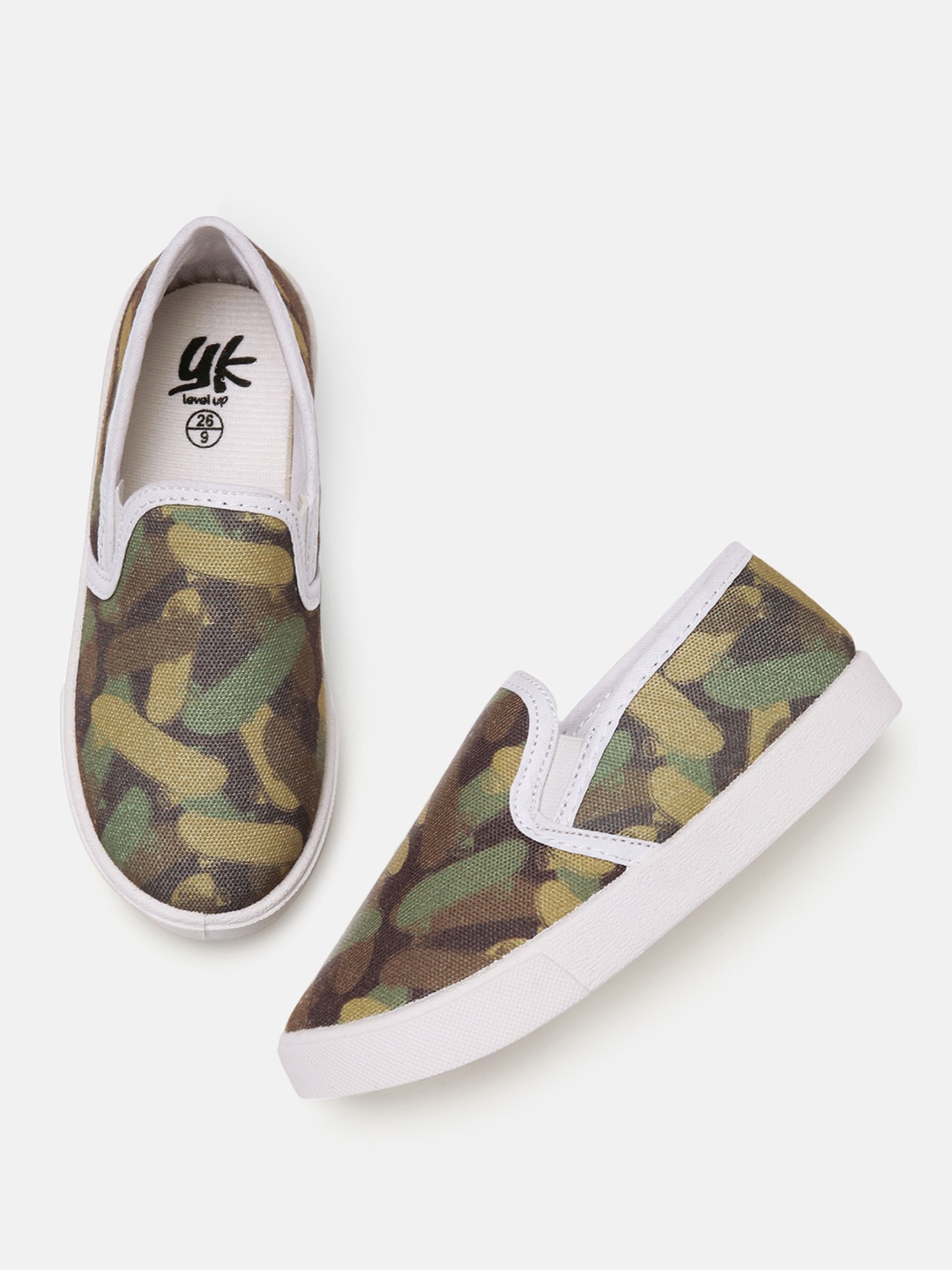 

YK Girls Green & Brown Camouflage Printed Sneakers