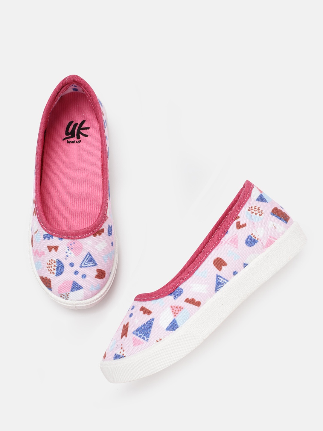 

YK Girls Pink & Blue Printed Ballerinas