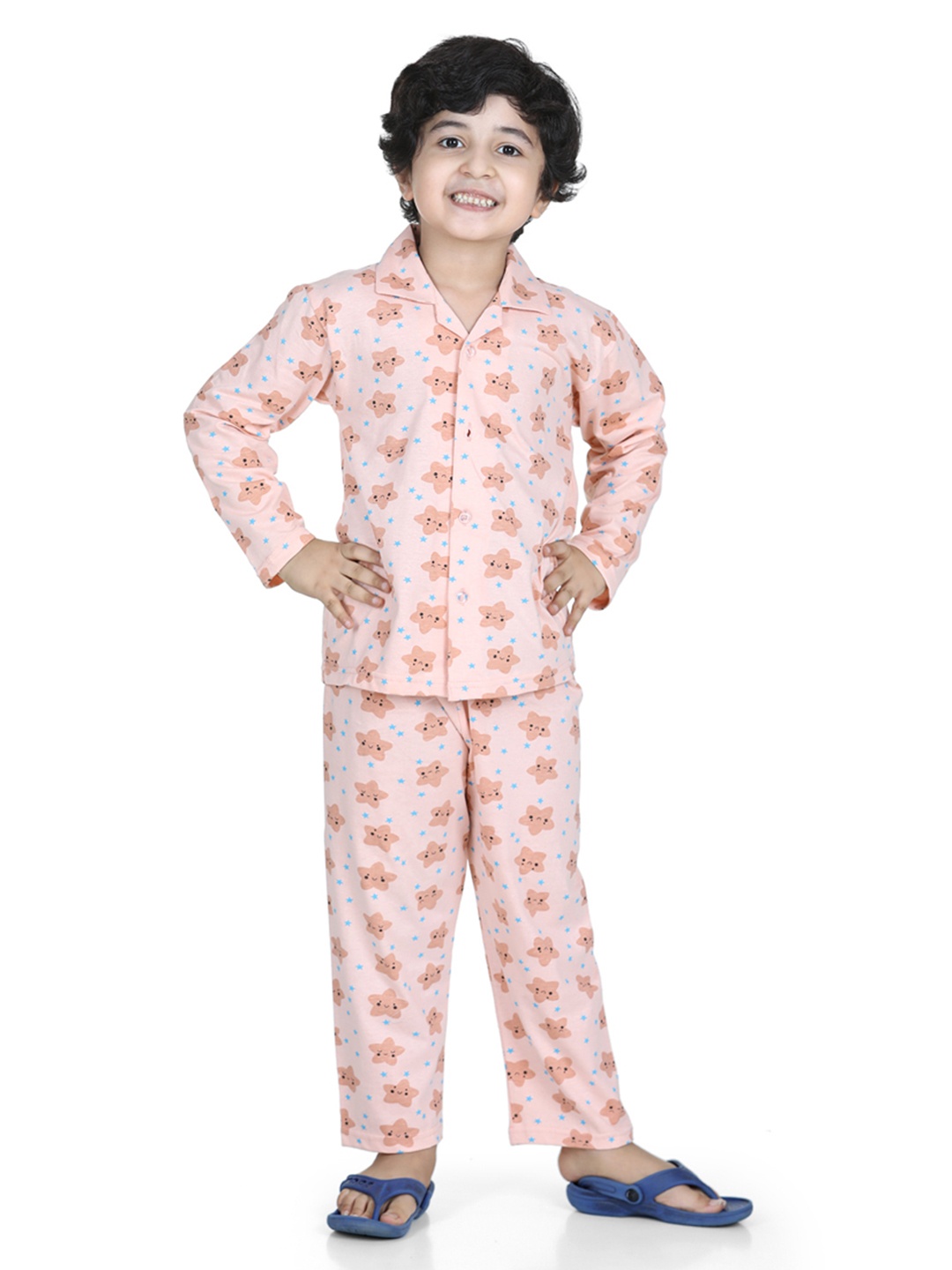 

Aj DEZInES Boys Peach Night Suit