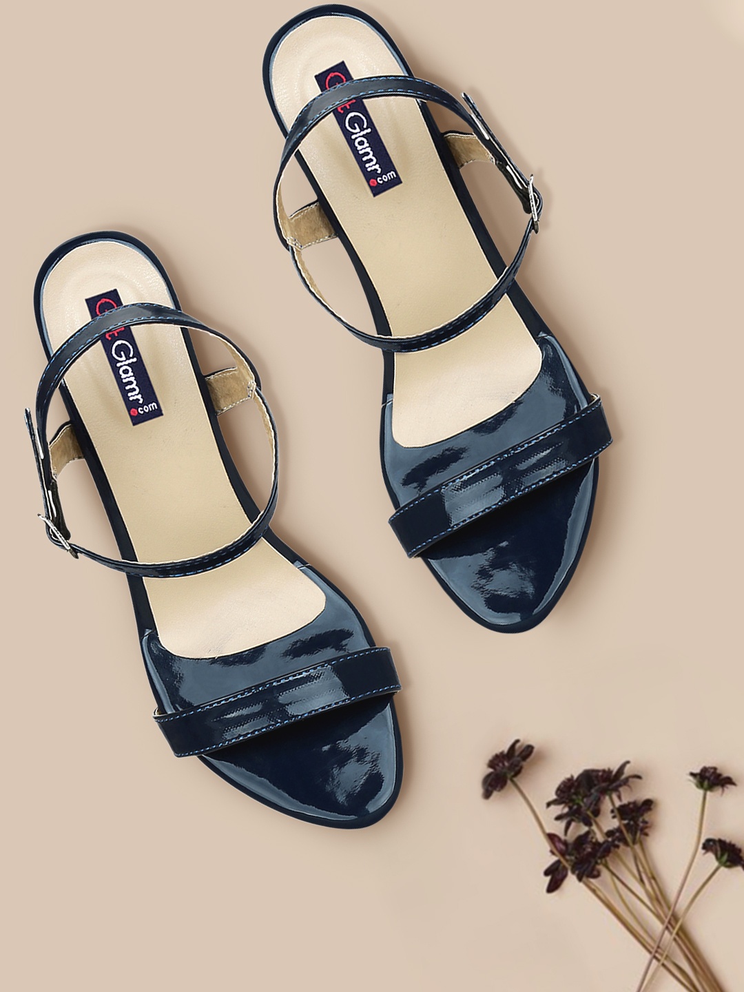 

Get Glamr Navy Blue Stiletto Sandals