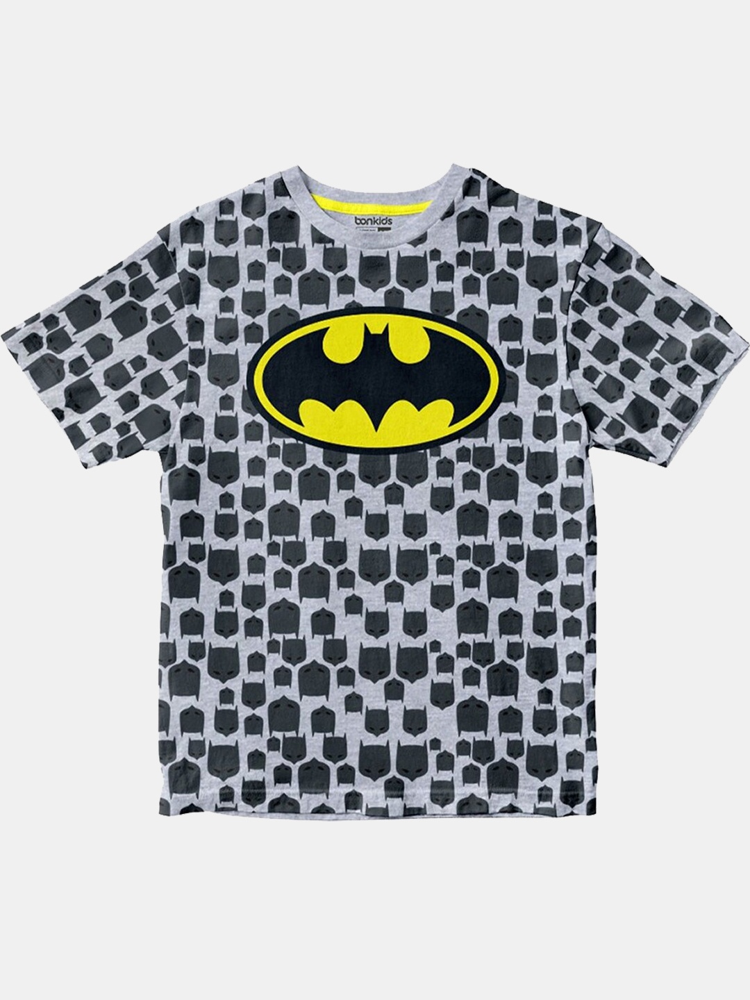 

BONKIDS Boys Grey Batman Printed Slim Fit T-shirt