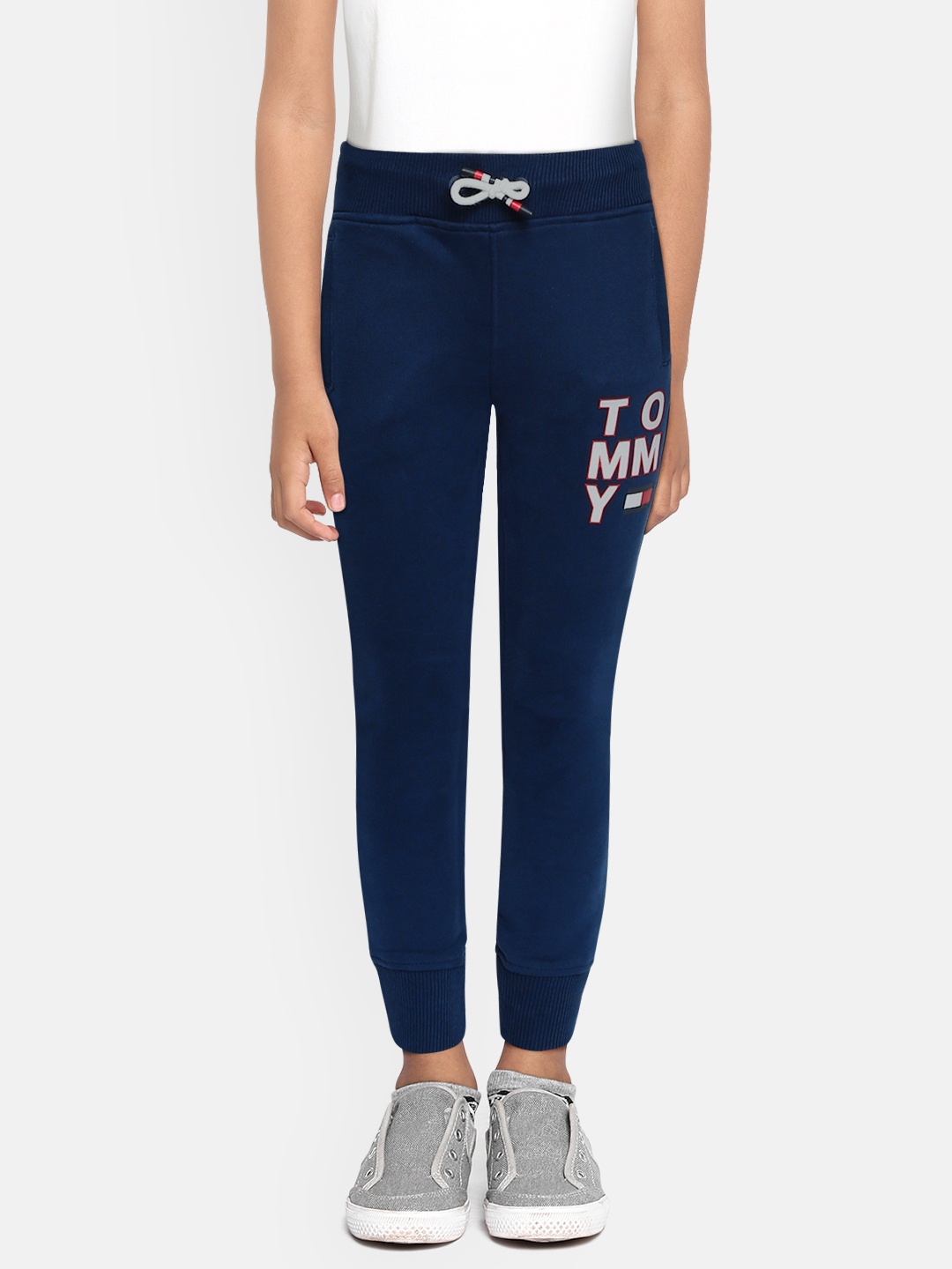 

Tommy Hilfiger Boys Navy Blue Pure Cotton Joggers