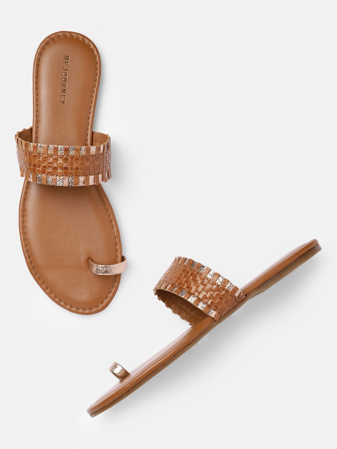 

HF JOURNEY Women Tan Open Toe Flats