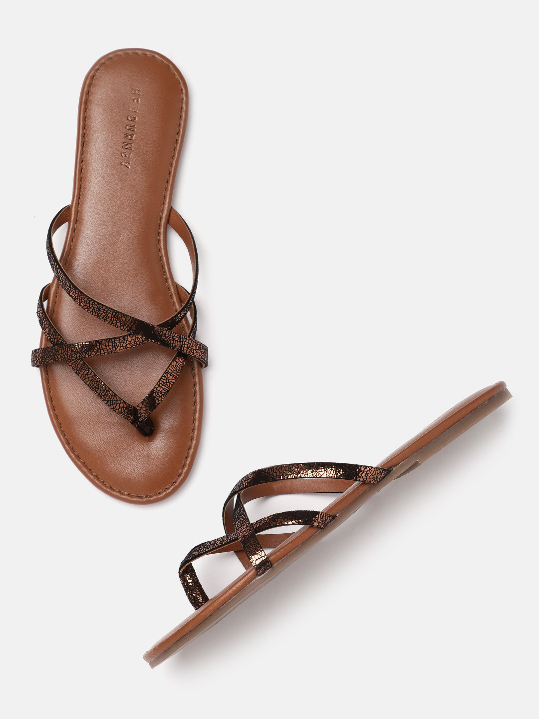 

HF JOURNEY Women Brown Embellished Flats