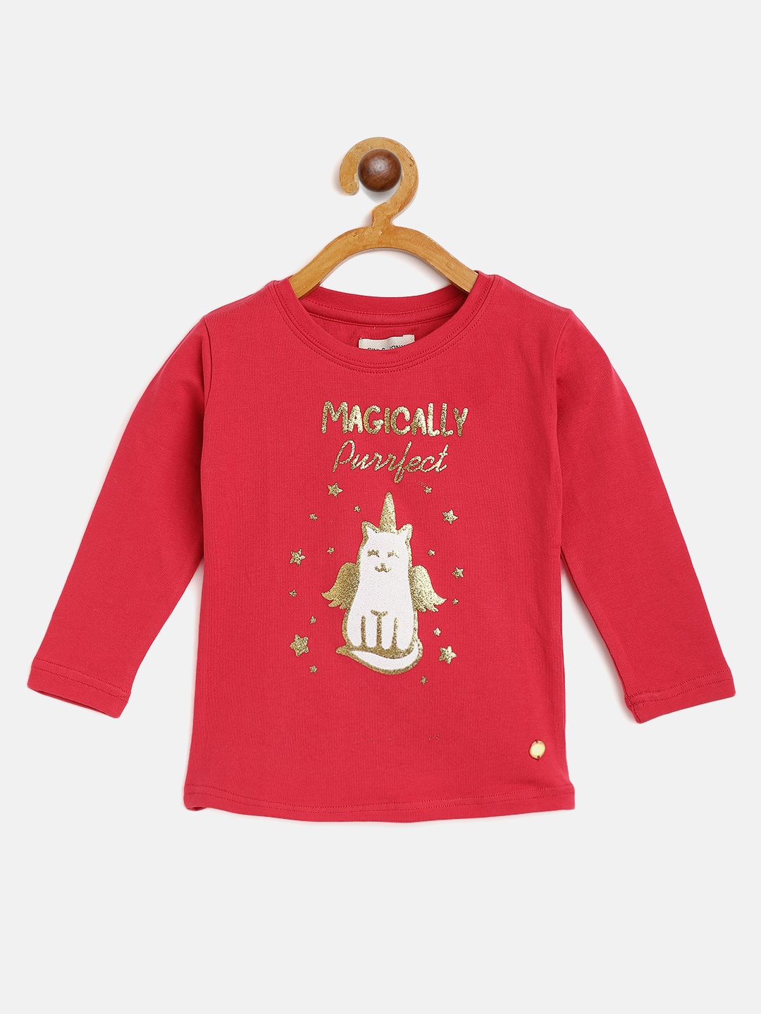 

Gini and Jony Girls Pink Printed T-shirt