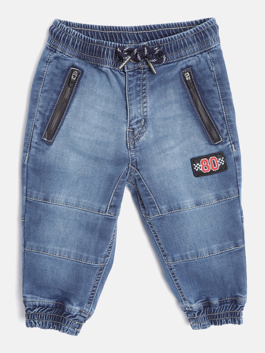 

Gini and Jony Boys Blue Light Fade Cuffed Hem Mid-Rise Stretchable Joggers Jeans