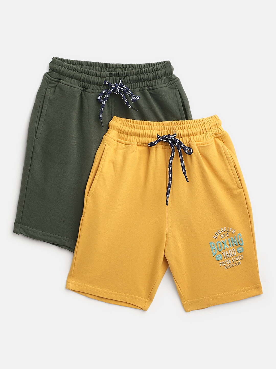 

Gini and Jony Boys Pack of 2 Pure Cotton Shorts, Olive