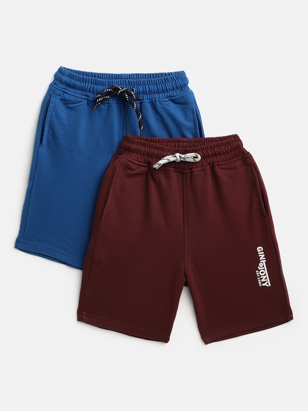 

Gini and Jony Boys Pack of 2 Cotton Shorts, Burgundy