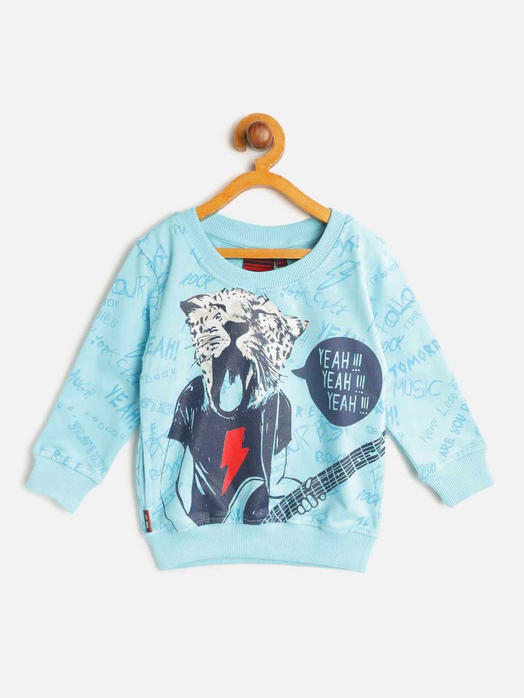 

Gini and Jony Boys Blue Pure Cotton Typography & Graphic Printed Sweatshirt