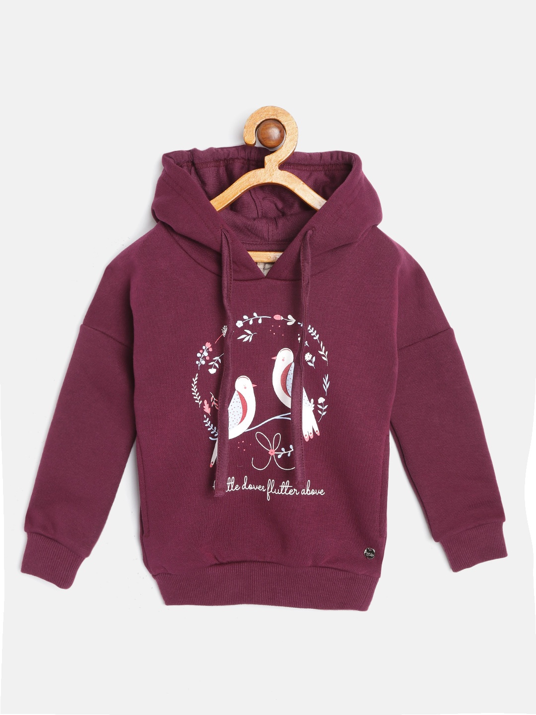 

Gini and Jony Infant Girls Burgundy Printed Hooded Sweatshirt