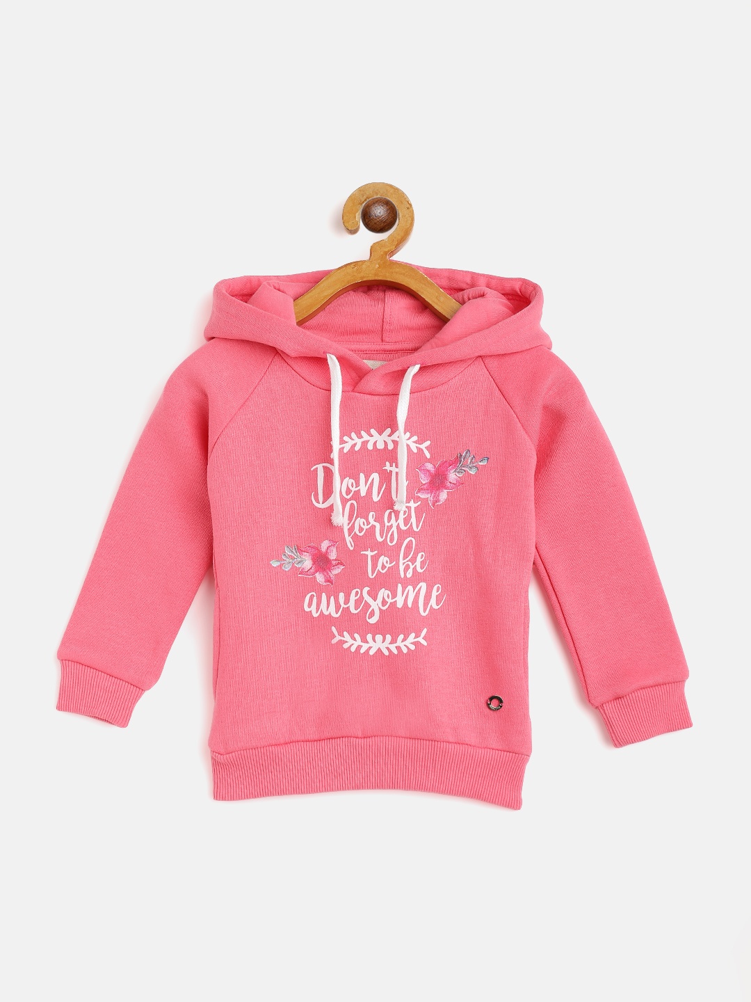 

Gini and Jony Infant Girls Pink Printed Hooded Sweatshirt