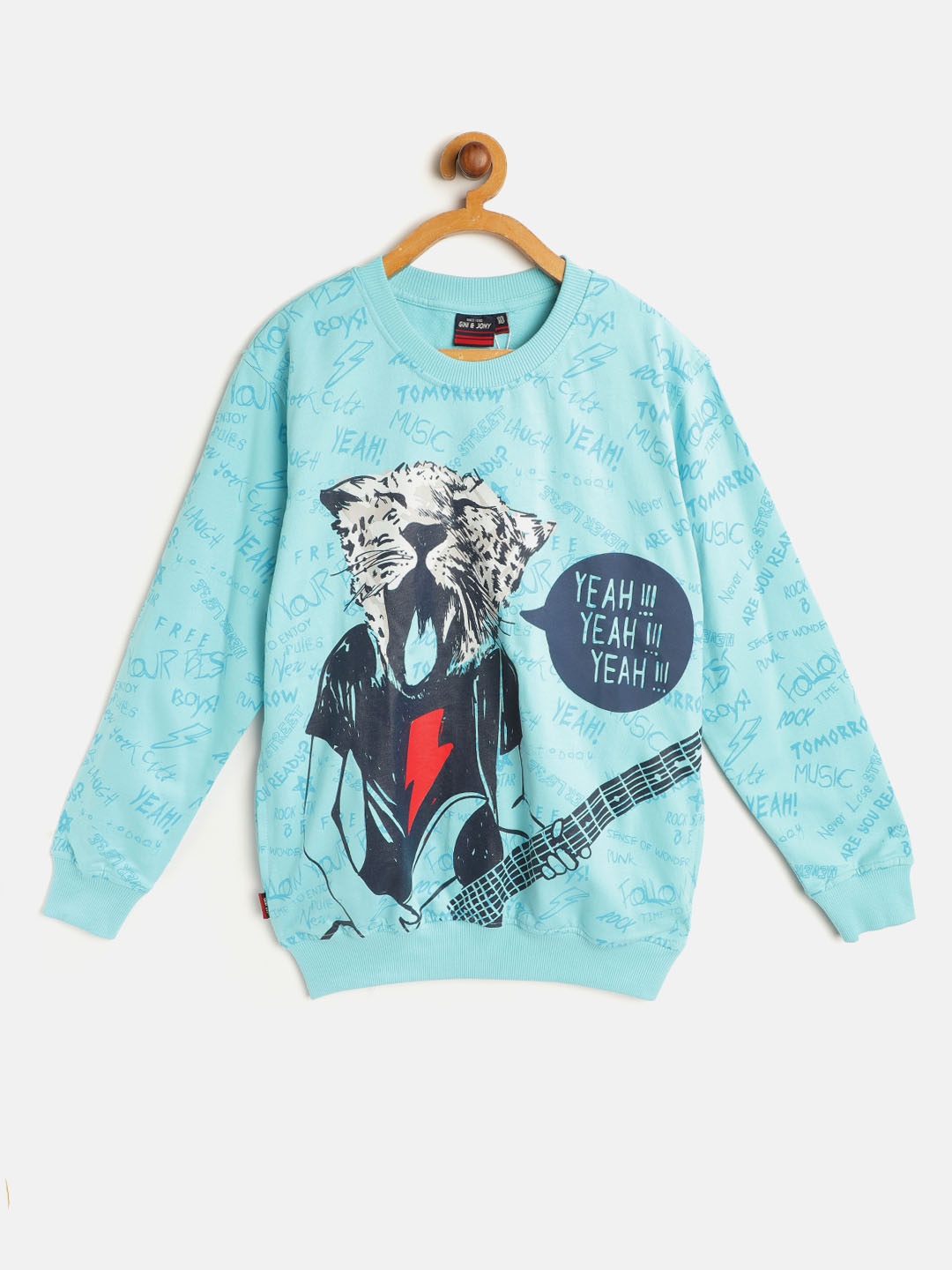

Gini and Jony Boys Blue Pure Cotton Typography & Graphic Print Sweatshirt