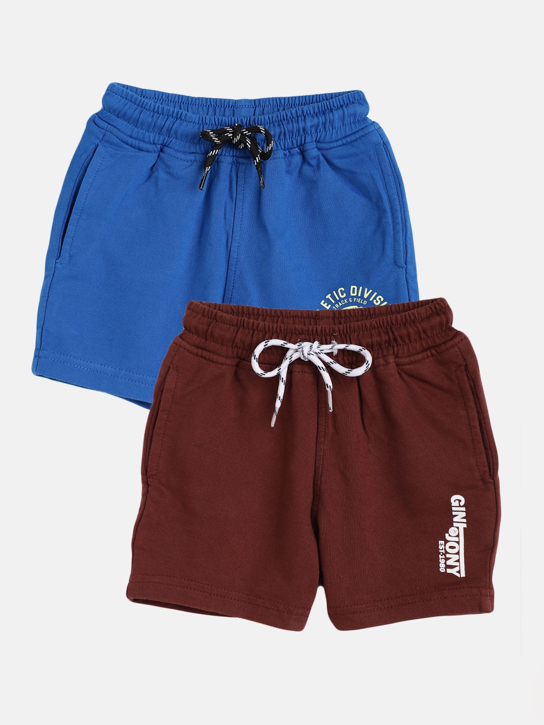 

Gini and Jony Infant Boys Pack of 2 Solid Pure Cotton Shorts, Burgundy