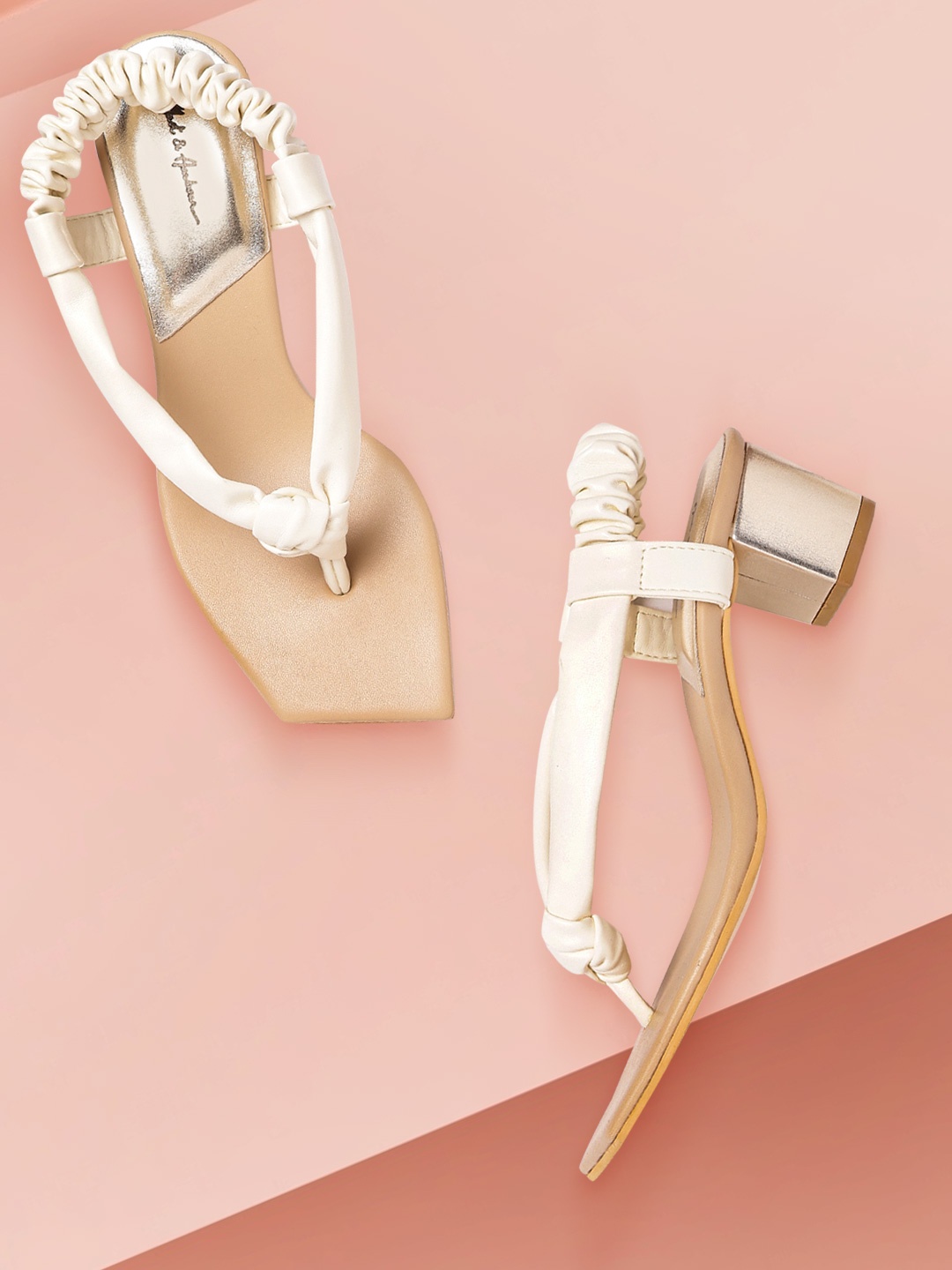 

Mast & Harbour Off White Solid Block Heels
