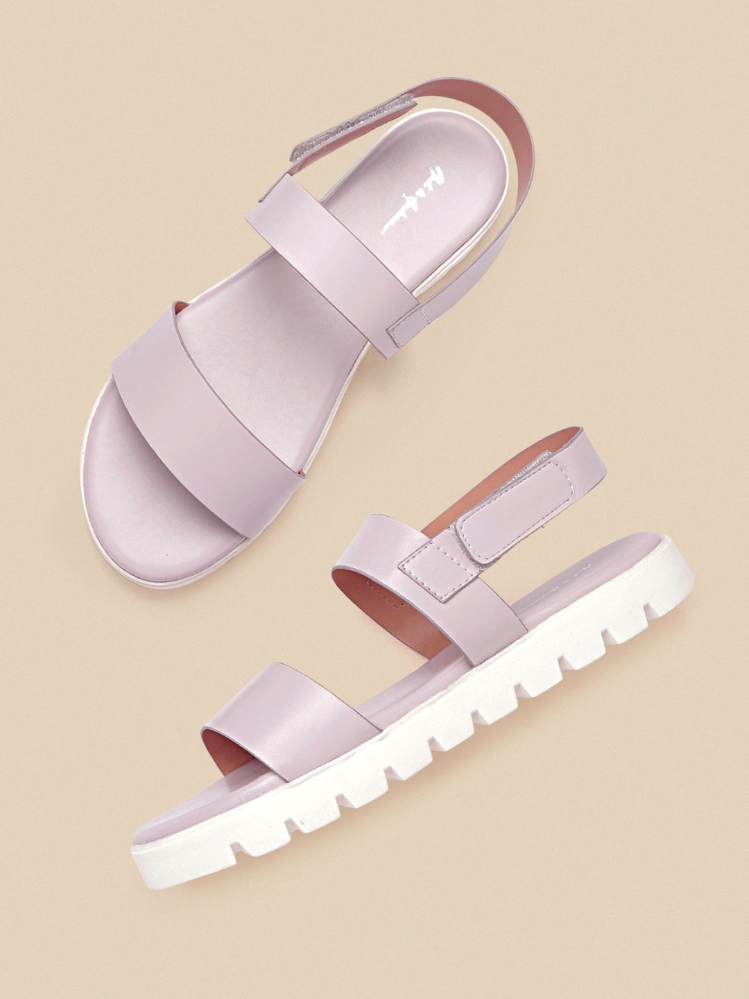 

Mast & Harbour Women Lavender Solid Open Toe Flats