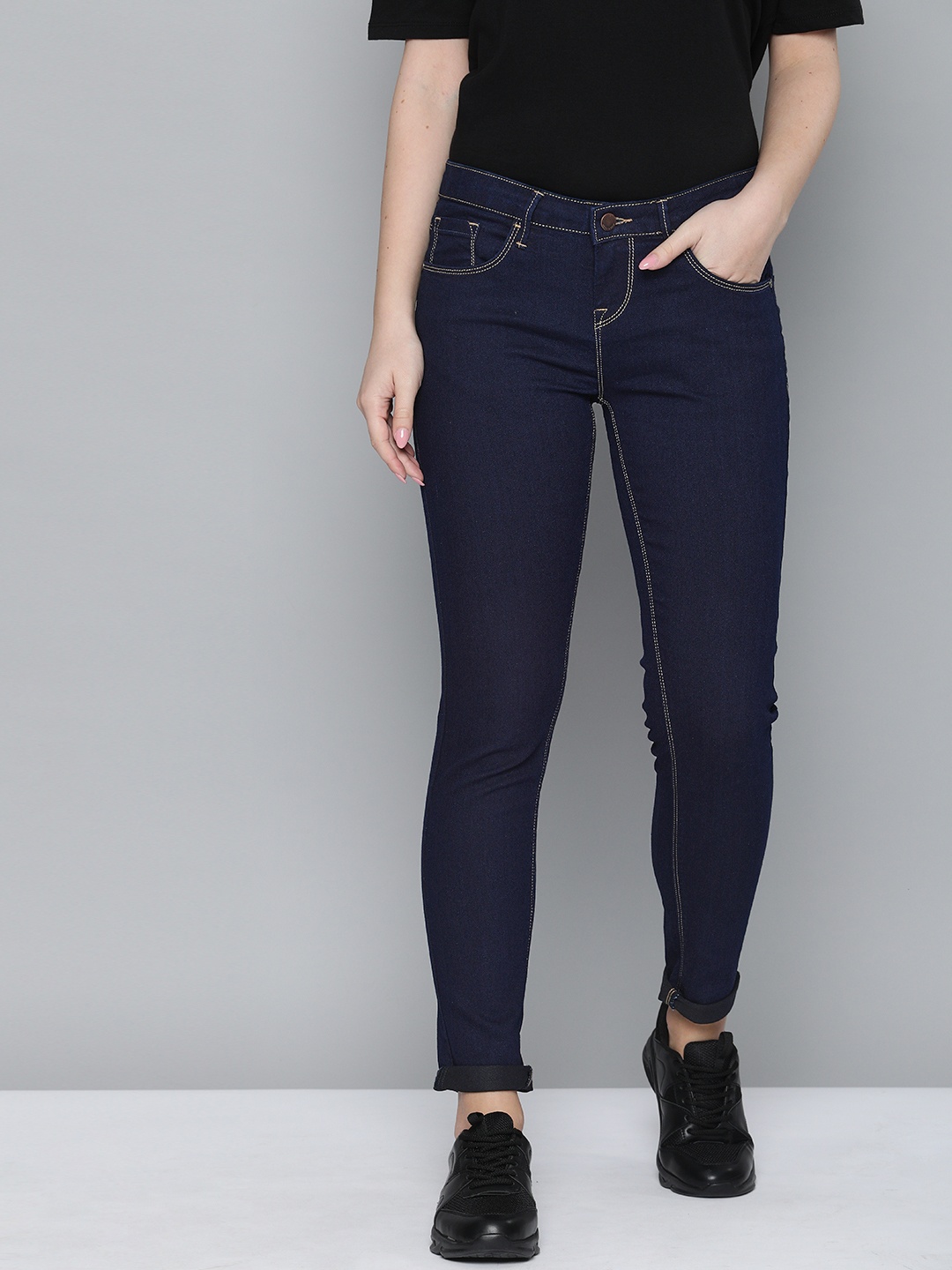 

HERE&NOW Women Blue Skinny Fit Stretchable Jeans