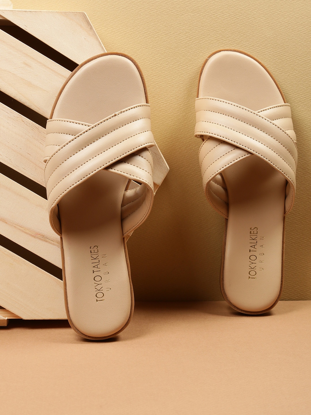

Tokyo Talkies Women Beige Open Toe Flats