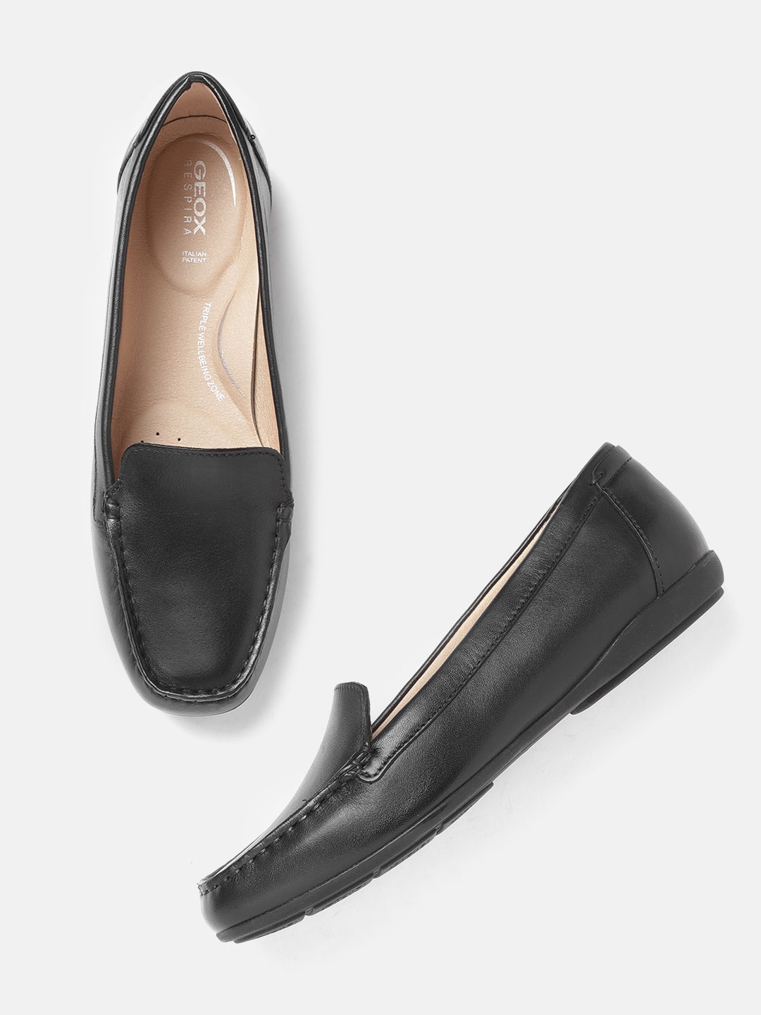 

Geox Women Black Leather Loafers