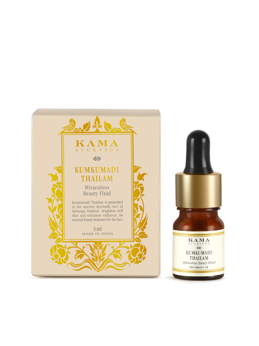 

KAMA AYURVEDA Kumkumadi Thailam Miraculous Beauty Fluid Ayurvedic Night Serum 3 ml, Brown