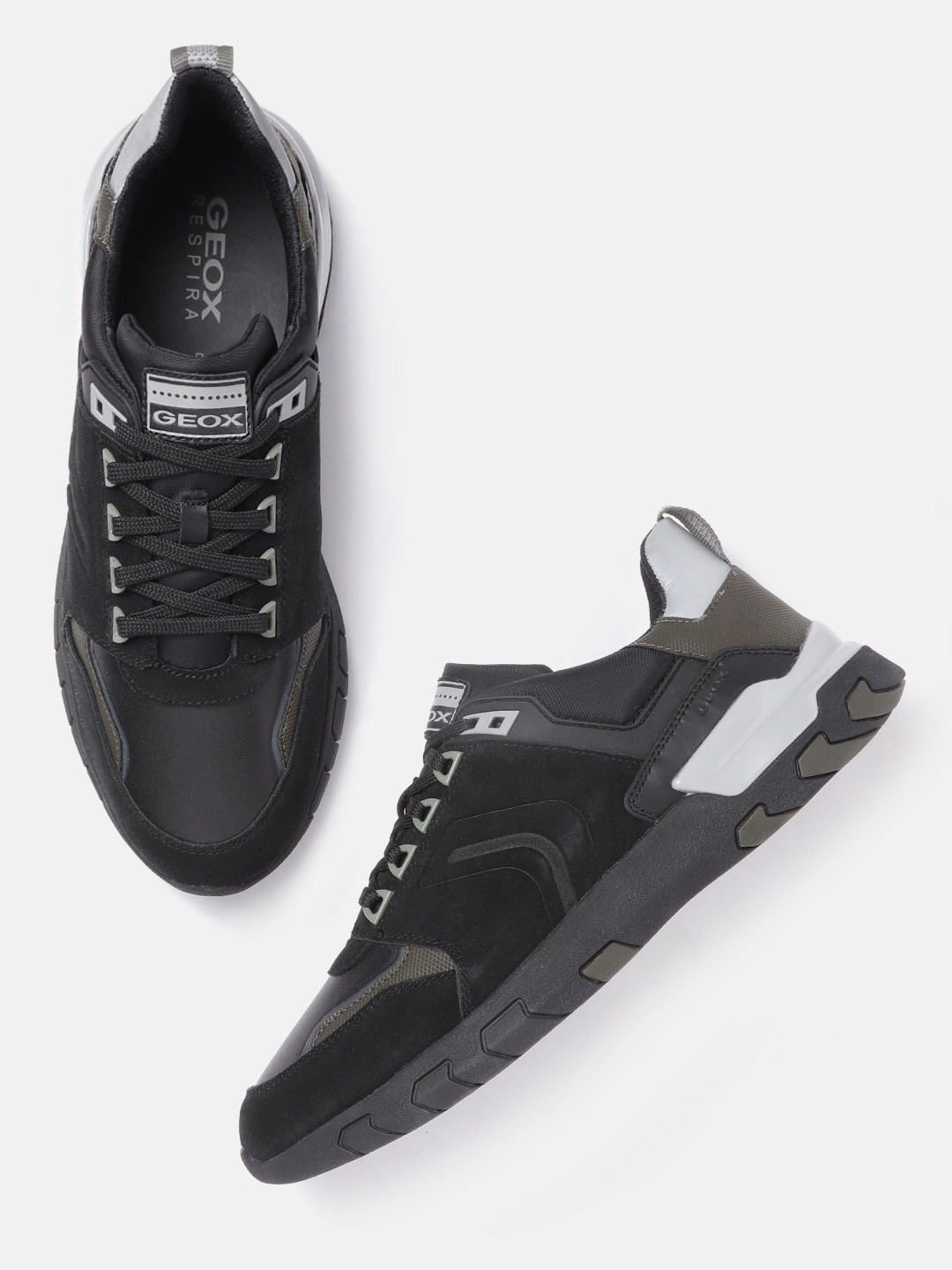 

Geox Men Black Solid Sneakers