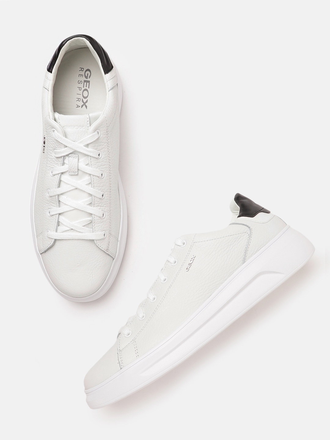 

Geox Men White Solid Sneakers