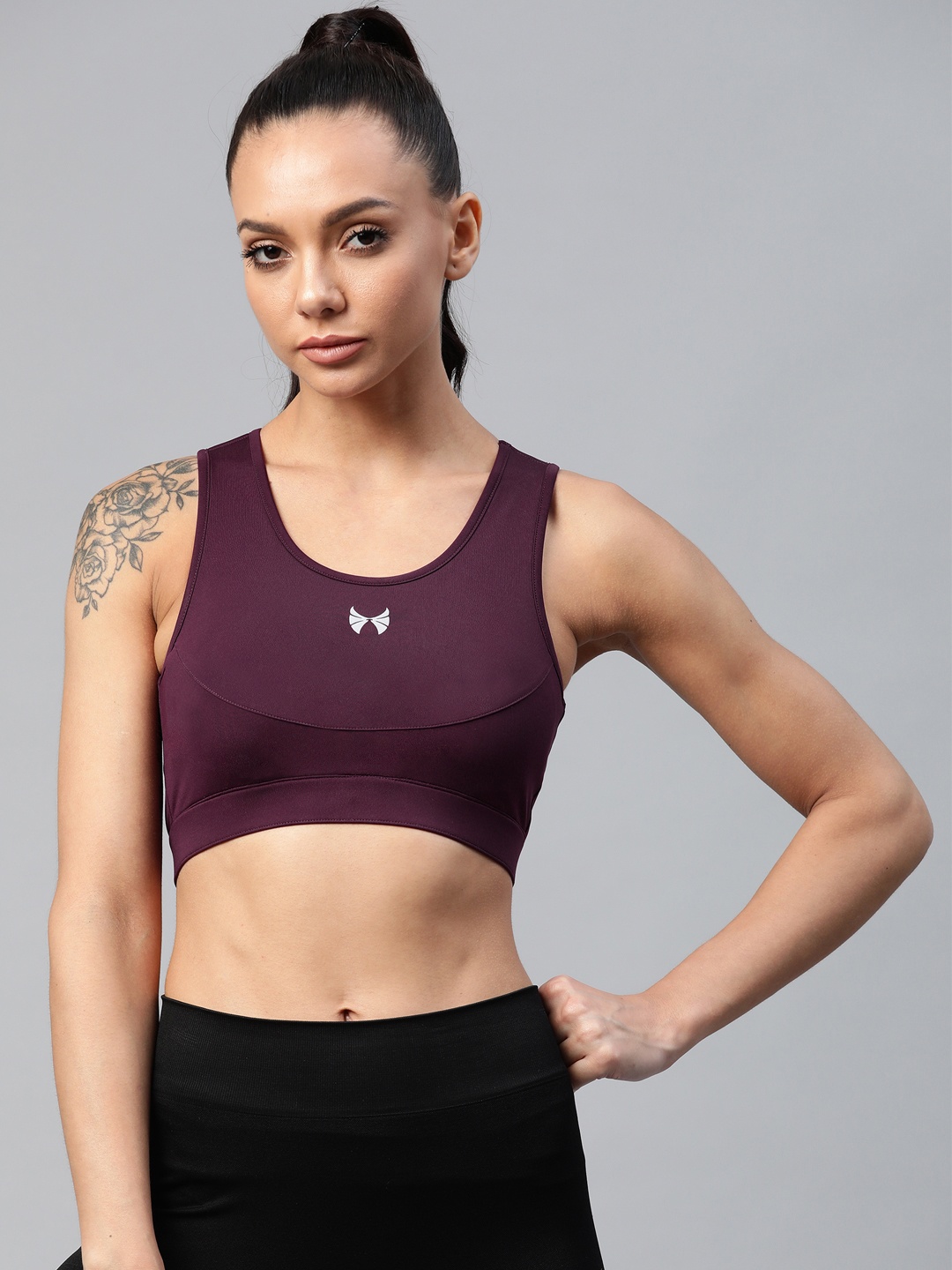 

skyria Purple Workout Bra Full Coverage