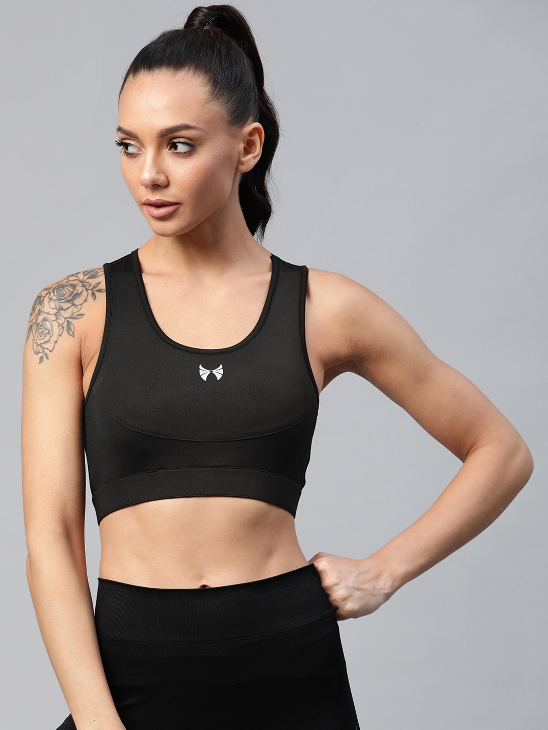 

skyria Black Workout Bra Full Coverage