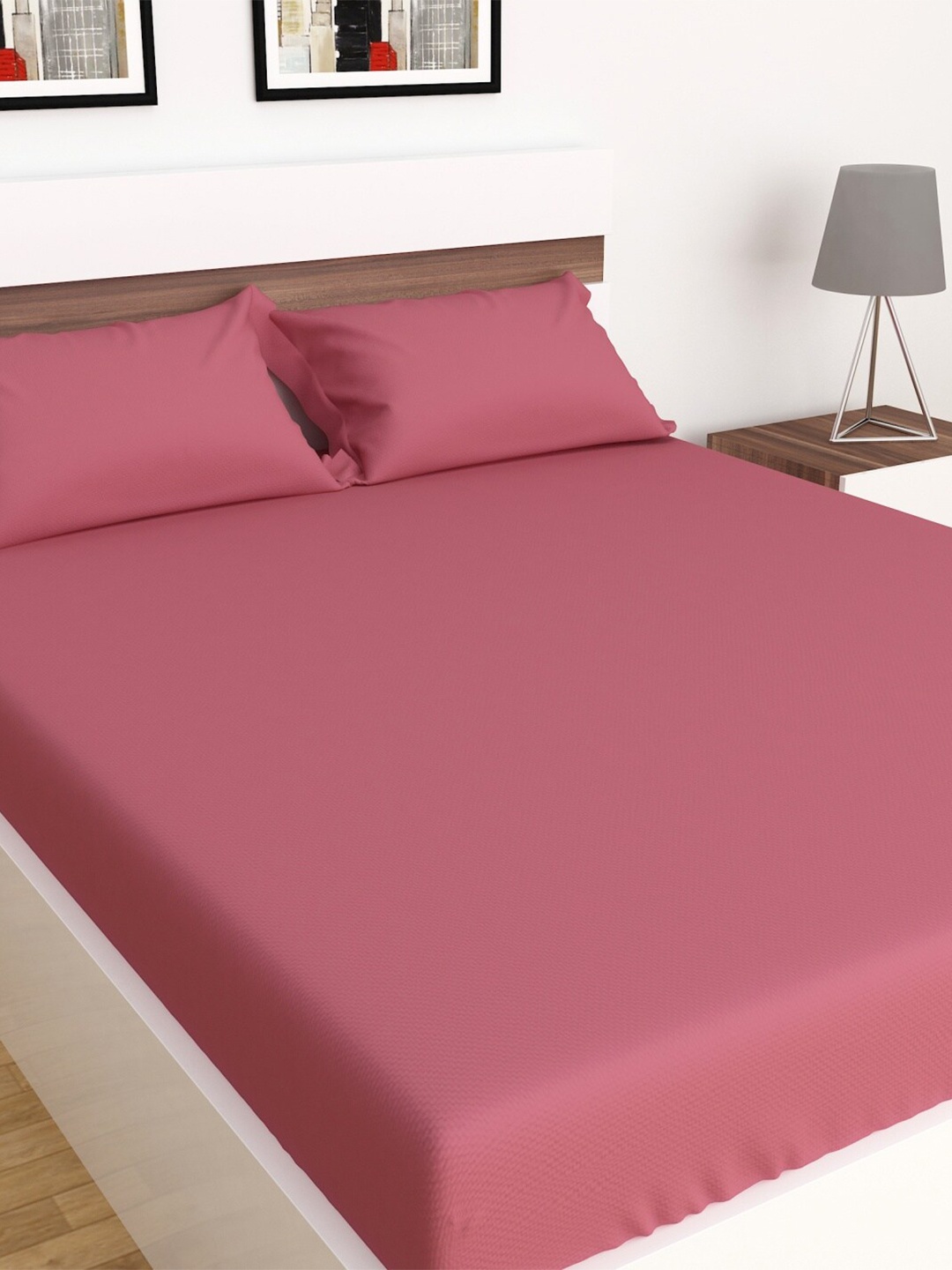 

Home Centre Colour Connect Solid Cotton Fitted Sheet, Pink