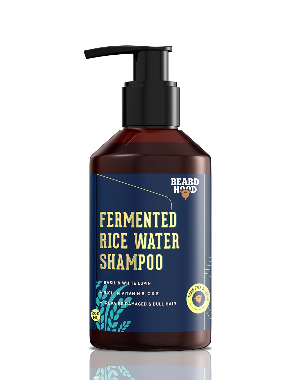 

Beardhood Fermented Rice Water Shampoo 200ml, Navy blue