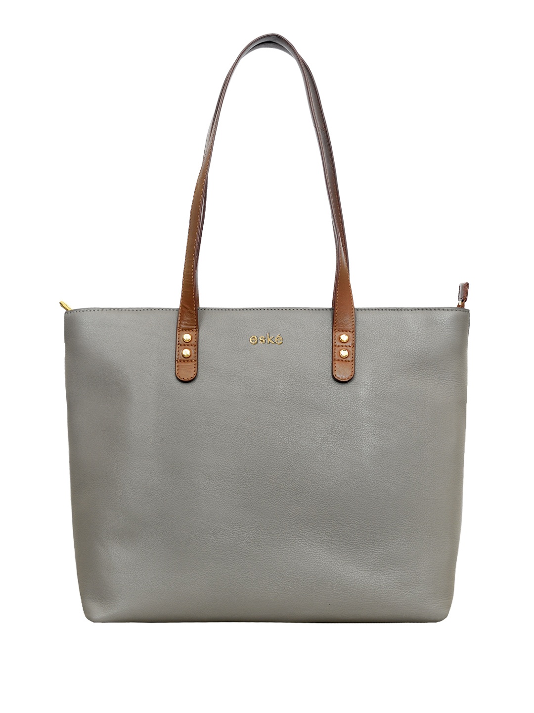 

Eske Grey Leather Structured Shoulder Bag