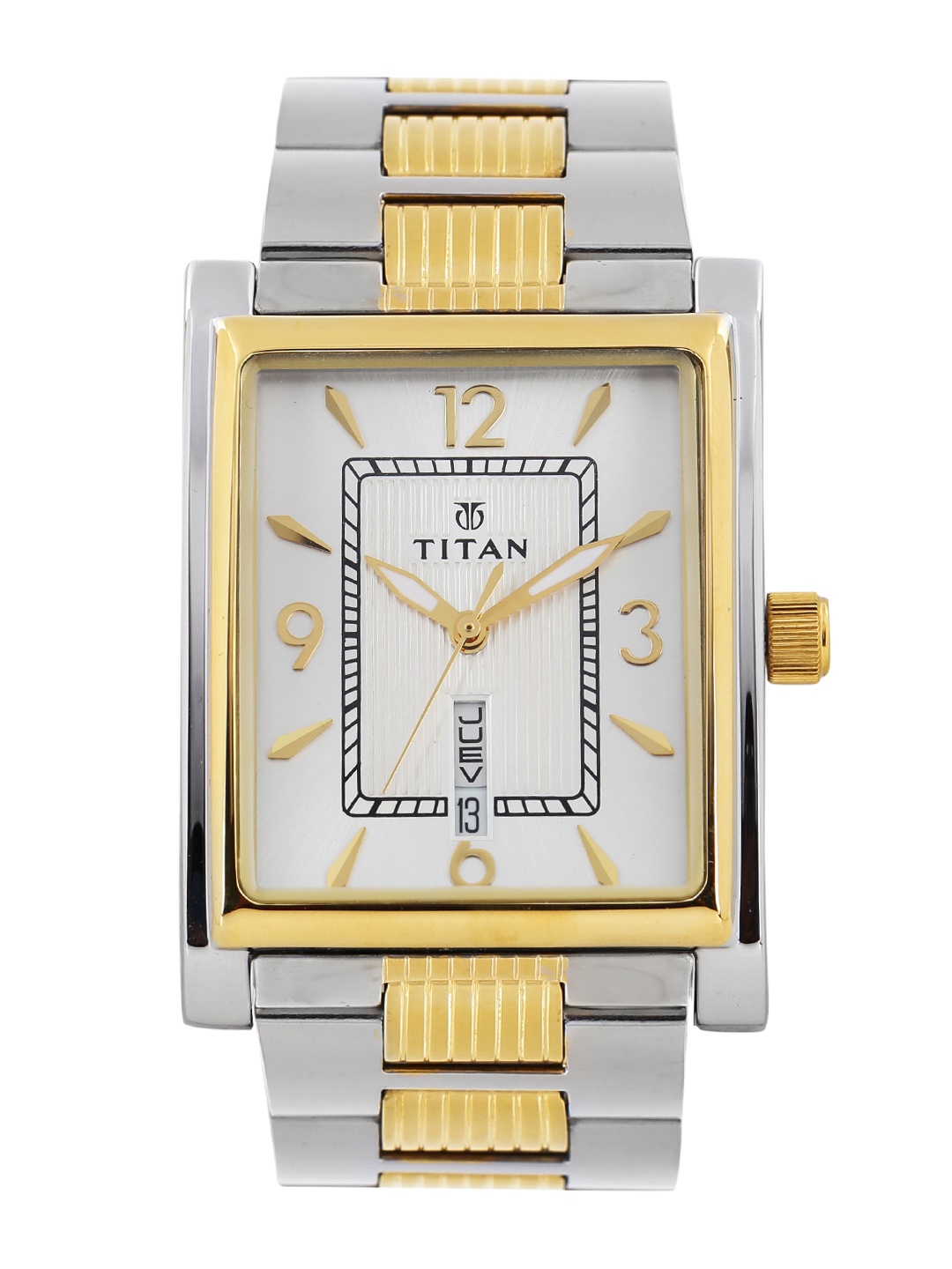 

Titan Men Silver-Toned Dial Watch 90024BM03