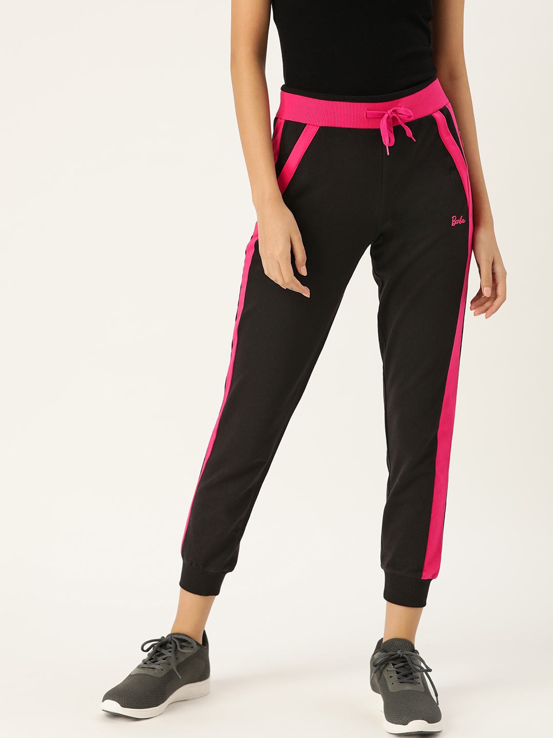

toothless Women Black Solid Barbie Cropped Joggers