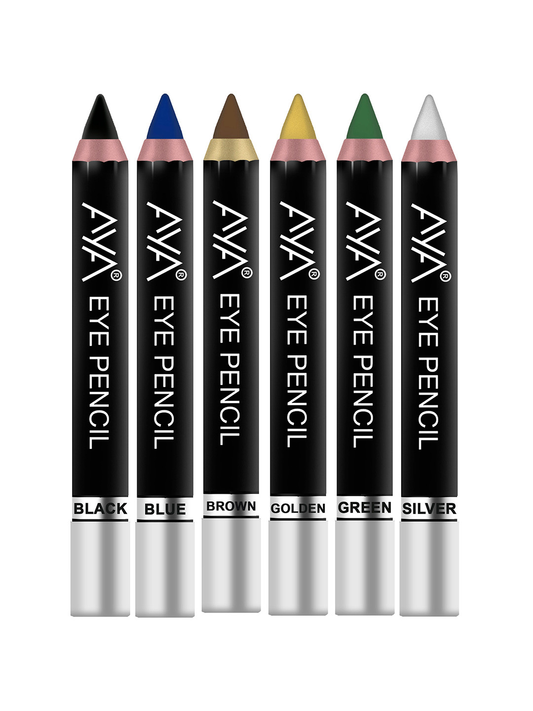 

AYA Combo Set of 6 Eye Pencils for Eyeliner and Kajal, 2.8g*6, Multi