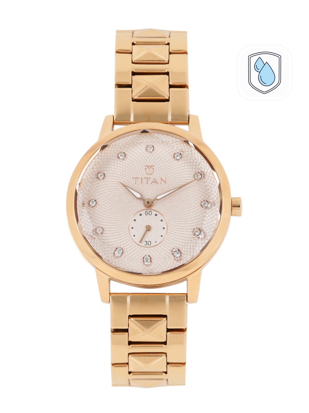 

Titan Women Rose Gold-Toned Swarovski Analogue Watch 95037WM01J