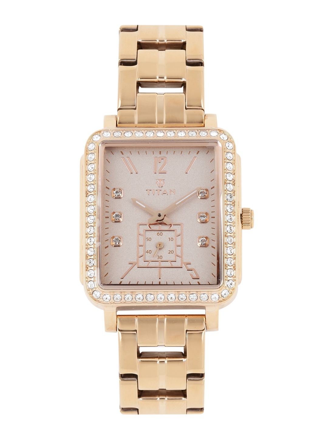 

Titan Women Rose Gold-Toned Swarovski Analogue Watch 95042WM01J