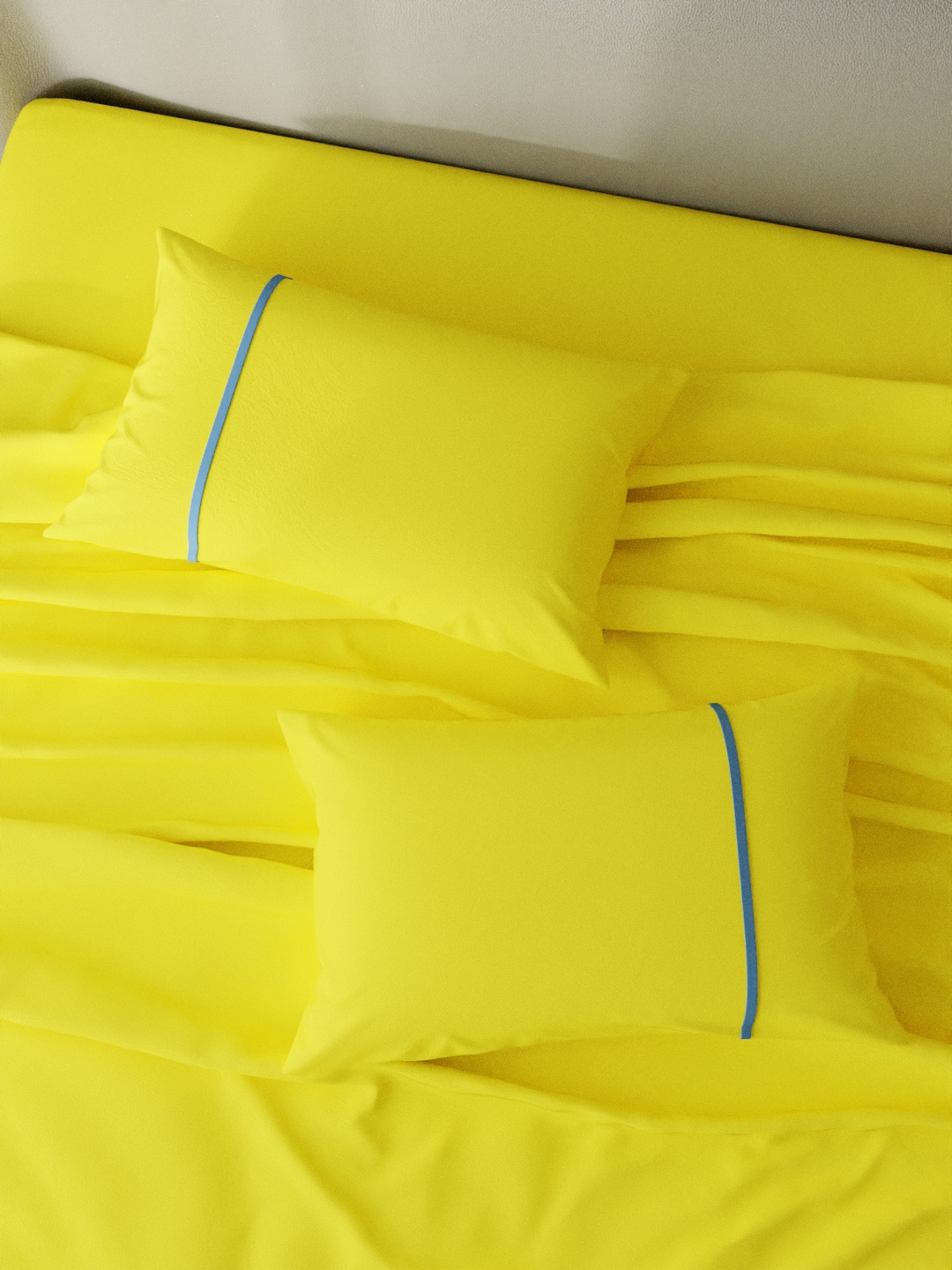 

Stoa Paris Pack Of 2 Yellow Solid 144 TC Pure Cotton Pillow Covers